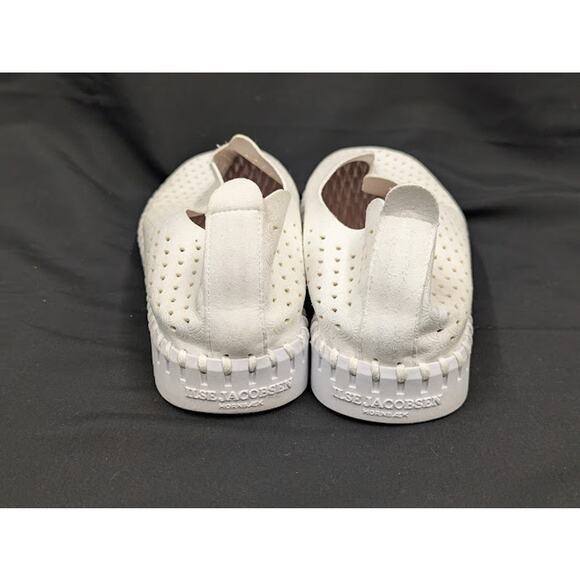 ILSE JACOBSEN Perforated Platform Tulip Slip On Shoes White Size 38 US 7.5 - Picture 3 of 10